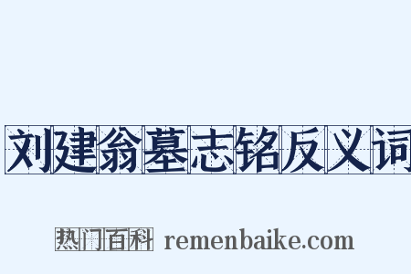 刘建翁墓志铭反义词是什么意思的图片